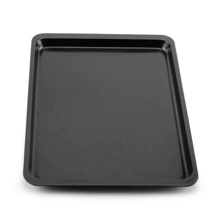 2Pcs Rectangular Non-Stick Bread Cake Baking Tray Black for Kitchen