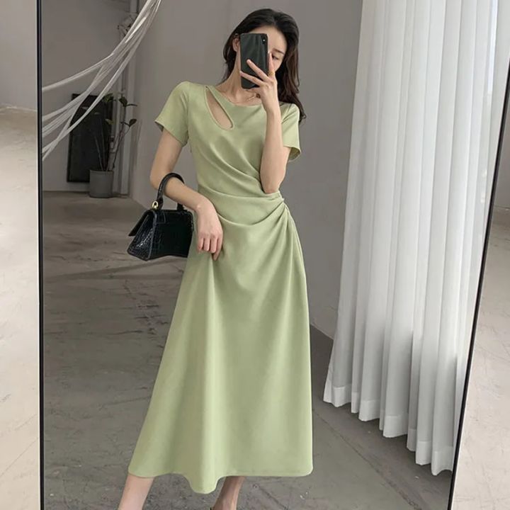 Lucyever%20Fashion%20Hollow%20Out%20Midi%20Dress%20for%20Women%20Korean%20Style%20High%20Waist%20Short%20Sleeve%20Dresses%20Woman%20Elegant%20Slim%20Fit%20Vestidos%20-%20Image%203