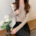 Autumn New Japanese Lazy Style Western Style Fashion Bottoming Shirt Women's Slim Fit Slimming Versatile Long Sleeves Knitwear Top. 
