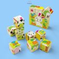 Children's Early Education Intelligence Toys Wooden Six-sided Painting Puzzle Baby Puzzle Building Blocks Baby Wooden.