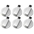 Stoves Cooker Knobs,Oven Knob 6pcs,Zinc alloy 6mm Universal Silver Gas Stove Control Knobs Adaptors Oven Rotary Switch Cooking Surface Control Locks. 