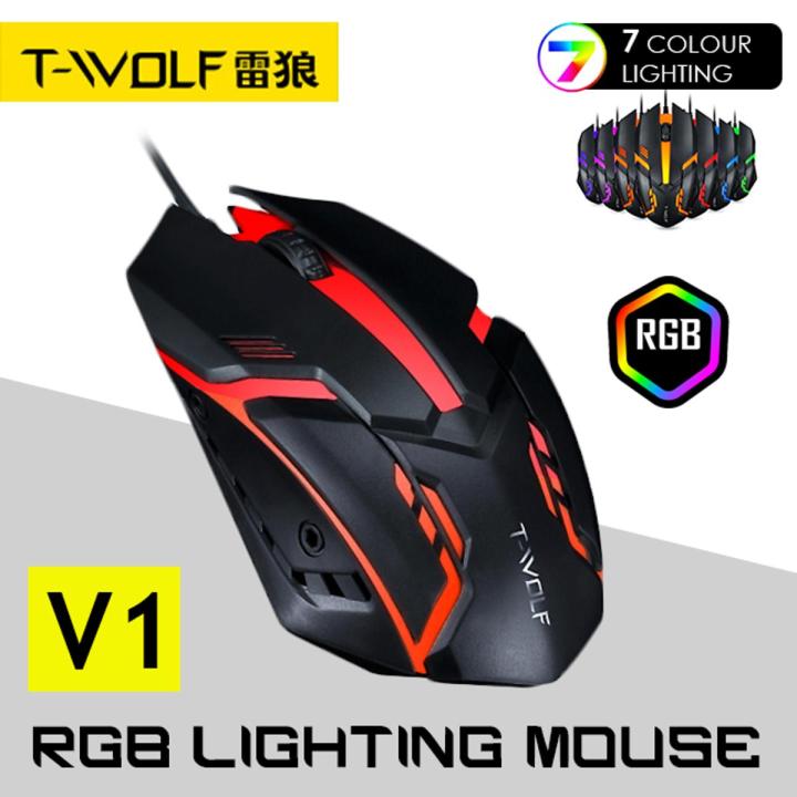 Mouse With 7 Color Lighting Twolf V1 Rgb Mouse Gaming Mouse - Experience Gaming In Color With Rgb Mouse