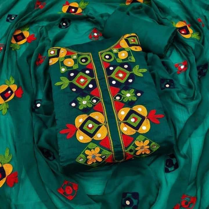 Three piece cotton unstitche for women - সুতির 3 পিছ