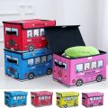 Children's Cartoon Toy Storage Box with Flip-Top Lid - Household Goods Clothes Storage Box - Car Pattern Coated Storage Box. 