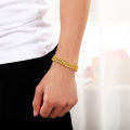 Gold Plated Chain Bracelet Wrist Jewelry Gift For Men - Golden.