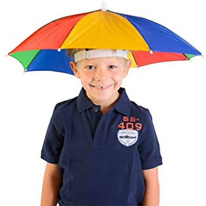 Head Umbrella Hat for Kids and Adults, Hands Free Umbrella Clear for Rain Sunny Golf