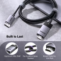 UGREEN DP to HDMI 2.1 8K 4KCable 60Hz 240Hz Display Port Zinc Alloy Shell with Braided Mesh Black for Monitor HDTV Projector Laptop Desktop Computer Graphics Card,Dell, Lenovo, HP(DP input and HDMI output).