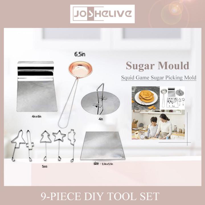 Stainless Steel Dalgona Korean Sugar Candy Making Tools Set Sugar Pie Game For Ppopgi Making Tool Set with durability