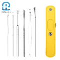 6pcs/set Stainless Steel Ear Picking Tool Set Ear Wax Remover Cleaner Ear Cleaning Spoon Ear Protector Ear Picker. 