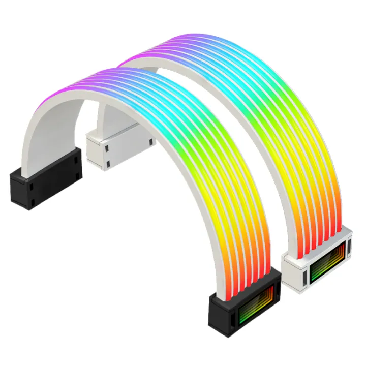 LOVING%20COOL%20PSU%20Extension%20Cable%20ARGB%20Strimer%20Plus%20ATX%2024Pin%20PCI-E%2016Pin%20Soft%20Silicone%20Bendable%205V%203Pin%20ARGB%20Sync%20PC%20Cable%20-%20Image%203