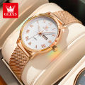 OLEVS 2920 Women's Watch Top Quality Stainless Steel Waterproof Double Calendar Quartz Watch Classic Fashion Luxury Women Watch.