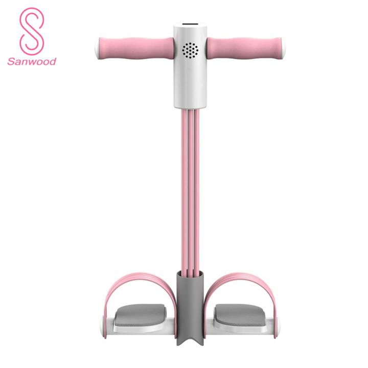 Non-slip Resistance Rope Multifunction Pedal Resistance Band with Digital Counter for Home Gym Workout Elastic Yoga Puller for Body Stretching Trainer Abdominal Muscle Training Tool