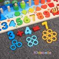 Kids Montessori Math Toys For Toddlers Educational Wooden Puzzle Fishing Toys Count Number Shape Matching Sorter Games Board Toy. 