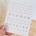 5pcs 3D Ranbom Mix Shape Silver Nail Nail Art Decoration Stickers Luxury Kawaii Star Series Sliders Decals Nail Accessories DIY.