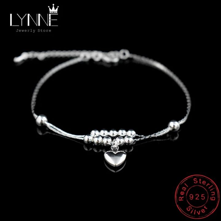 【Limited edition】 New Fashion Foot Anklet 925 Sterling Ladies Silver Anklets Bracelet Chain For Women Love Heart Pendant Foot Pulseras Jewelry
