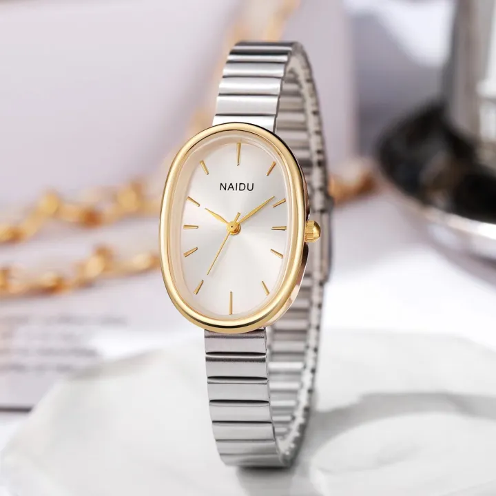 Stainless%20Steel%20Strap%20&%20Alloy%20Case%20Elegant%20Oval%20Dial%20Quartz%20Dress%20Wristwatch%20for%20Women%20%E2%80%93%20Classic%20Ladies%20Watch%20-%20Image%203