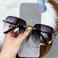 2023 New Rimless Women's Sunglasses Fashion Gradient Lenses Sun glasses Lady Vintage Alloy Legs Classic Designer Shades UV400.