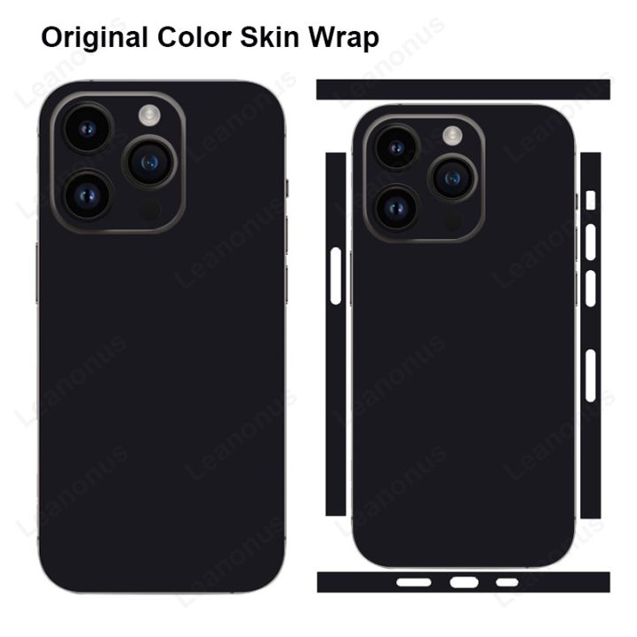 Original Color Skin for iPhone 14 Pro Max 13 12 15 Pro Mini Back Screen Protector with Side Camera Film Cover 3M Wrap Sticker
