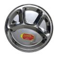 Stainless Steel Divided Plate 4 Section -(31 cm Round/ Diameter). 