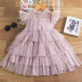 Little Girls Party Dress for Flying Sleeve Children Christmas Clothes 2024 New Flower Girl Birthday Princess Dress for 3-8Y Kids.