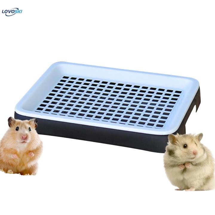 Rabbit Training Pan Cage with Toilet Tray for Hamster Guinea Pigs black