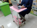 Double Layer Adjustable Reading Table (Moveable & Height Adjustable Laptop Table with 2 Shelves / Study Table / Side Table).