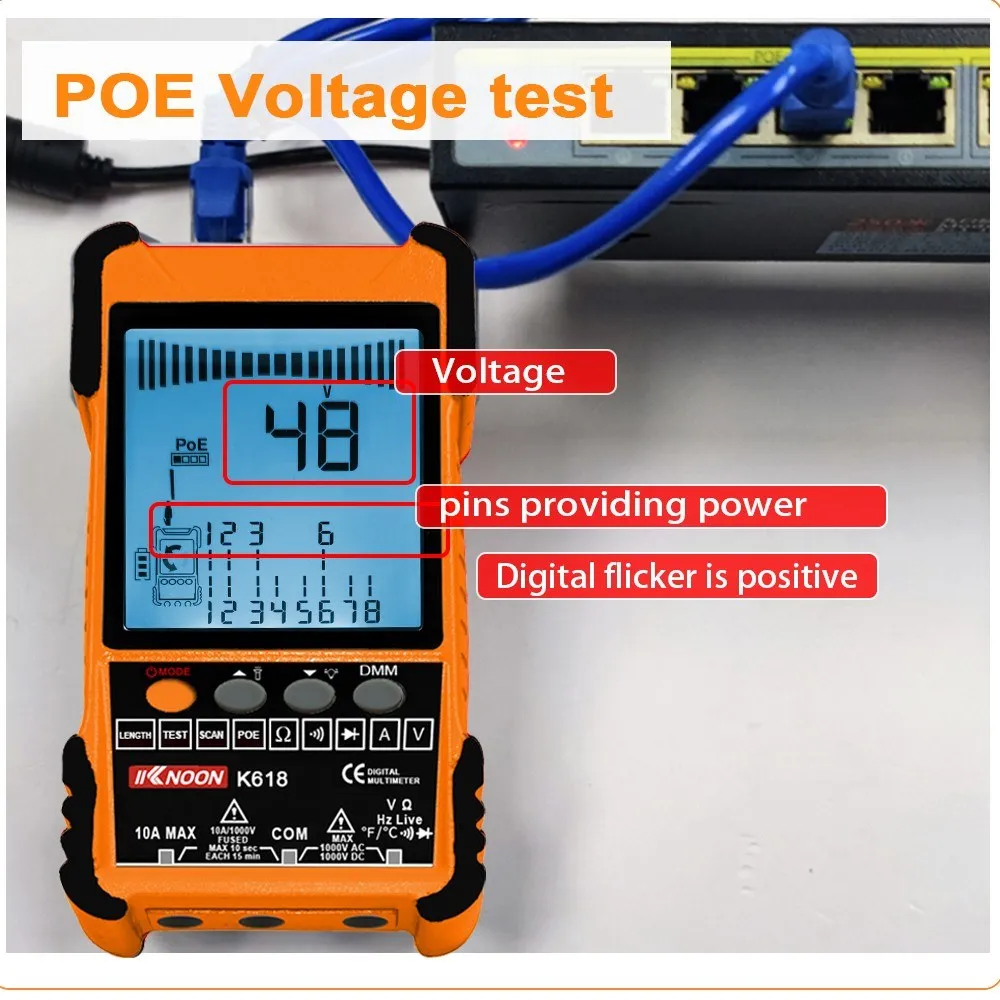KnoON K618 Cable Tester Multifunctional Orange Daraz bd knoon-k618-cable-tester-multifunctional-orange-daraz-bd
