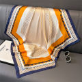 90cm Large Kerchief Silk-like Printed Satin Scarf Fashionable All-Match Scarf Scarf.