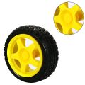 Robotic Wheel 65x25mm Smart Car Robot Wheel DC 3V 6V Drive Gear Motor Plastic Robotics Wheel With Durable Rubber Tier Robotic Wheel. 
