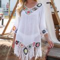 Swimsuit Cover Ups for Swimwear Women Beach Tunic Dress Cotton Summer Cover Up 2023 Pareo Coverups Black Kimono Tunics Cover-ups.