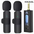 K35 Dual Wireless Microphone 3.5mm Supported for Camera, Sound card, Smartphone Dual Mic and single receiver. 