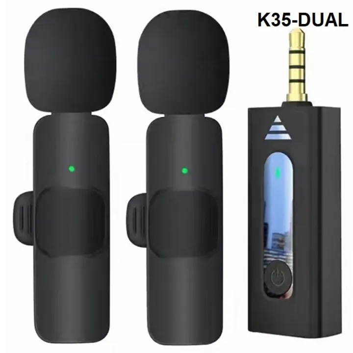 K35%20Dual%20Wireless%20Microphone%203.5mm%20Supported%20for%20Camera,%20Sound%20card,%20Smartphone%20Dual%20Mic%20and%20single%20receiver%20-%20Image%203