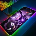 Pokemon Cute Gengar RGB Pc Gamer Keyboard Mouse Pad Mousepad LED Glowing Mouse Mats Rubber Gaming Computer Mausepad. 