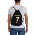 CR7 Cristiano Ronaldo Backpacks Casual Portable Drawstring Bags Drawstring Bundle Pocket Shoes Bag Book Bags For Travel Students. 