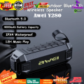 Awei Y280 Portable Bluetooth 5.0 Speaker Wireless Soundbox Outdoor Loud Subwoofer IPX4 Waterproof Speaker 12-Hour Play Time. 