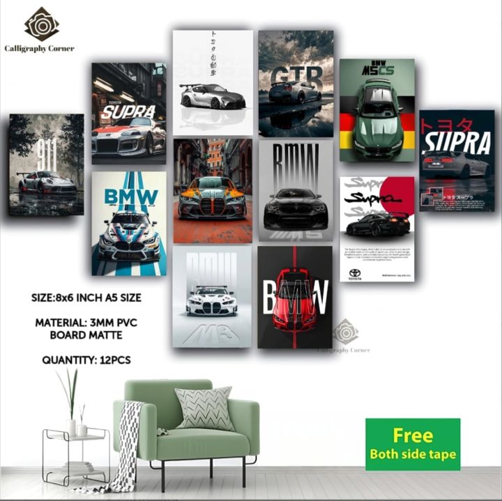 12 pcs Most Unique Combo Car Walmate set for Home Decoration. Wall Decoration for Home
