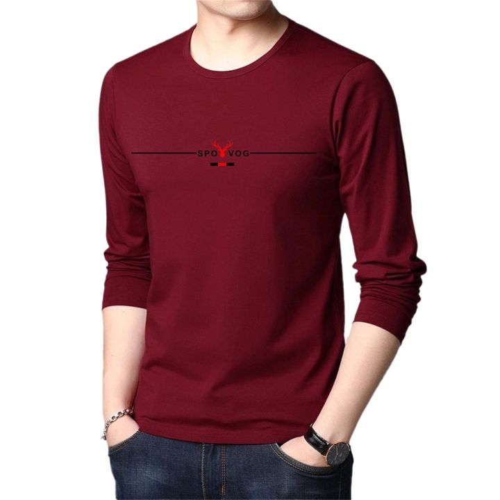 Long-Sleeve Cotton T-Shirts for Men - Round Neck & Perfect for All Seasons - Stylish and Comfortable Essential