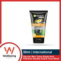 Garnier Men Turbo Bright Anti Pollution Double Action Face Wash 50g / 100g.