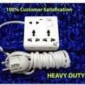 Multiplug Handmade (Heavy Duty + Long Lasting) 8 Pin/3 Port - Multi Plug with Universal Socket and 10 Feet 100% Copper Cable. 