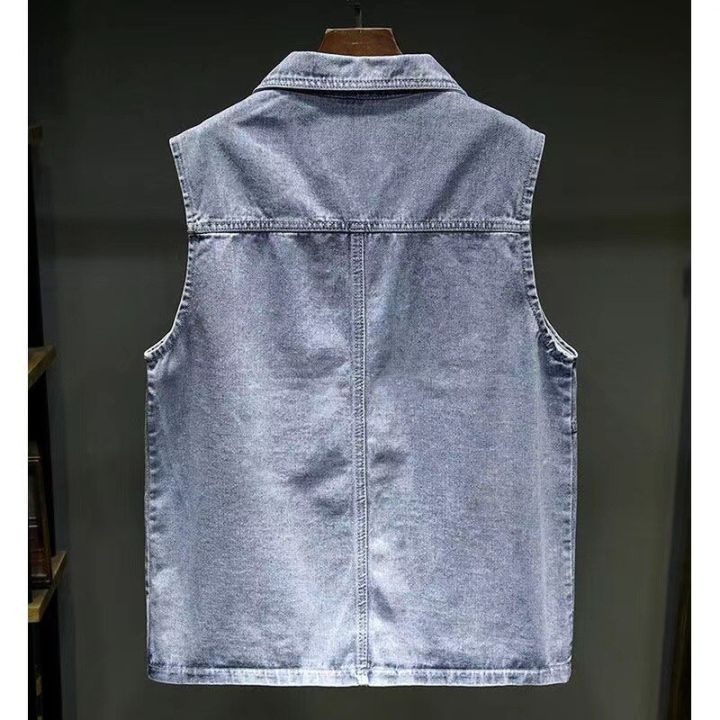2023%20Retro%20Denim%20Vest%20Men%20Sleeveless%20Cargo%20Jacket%20Harajuku%20Style%20Tooling%20Jean%20Jacket%20Cowboy%20Fashion%20Wasitcoat%20Men'S%20Clothing%20XXL%20-%20Image%204