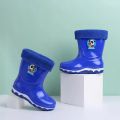 Children's High Top Rain Boots Boys And Girls Soft Bottom Non Slip Waterproof Were Resistant Plush Warm Candycolor Rain Boots. 