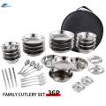 Stainless Steel Plates and Bowls Camping Utensils for Outdoor Use Barbecue.