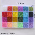 New Product 24 Color Glass Beads 2mm Bracelet Beads Boxed 24000 Electroplating Small Rice-Shaped Beads Accessories. 