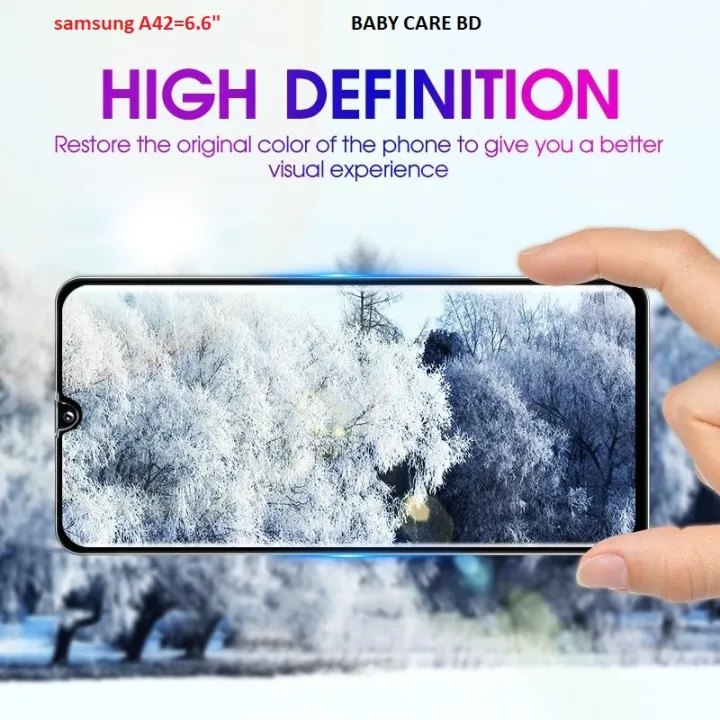 Samsung%20Galaxy%20A42%205G%20(6.6")%E2%96%B6%20e%20Full%20Cover%20Glass%20HD%20Clear%20Scratchproof%20Tempered%20Glass%20Screen%20Protector%20-%20Image%203