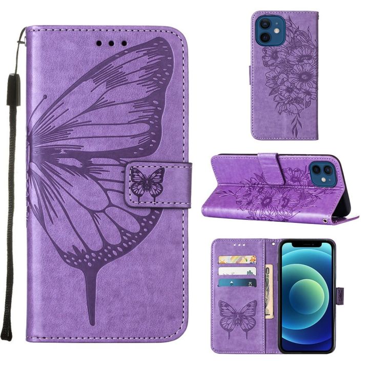 lthmy%20for%20iPhone%2012%20Butterfly%20PU%20Leather%20Flip%20Wallet%20Card%20Slots%20with%20Hand%20Strap%20Stand%20Cover%20case%20-%20Image%202