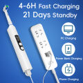 【Shop the Latest Trends】 Smart Rotating Electric Toothbrush, 4 Modes Rechargeable Rotary Toothbrush with 6 Heads, Compatible with Oral B Replacement Head. 