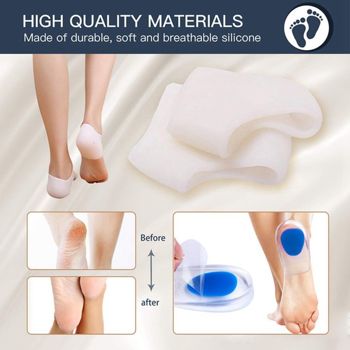6Pairs%20Heel%20Cups,Plantar%20Fasciitis%20Inserts%20Pads,Gel%20Heel%20Cushion,%20Silicone%20Heel%20Protectors,Great%20for%20Plantar%20Fasciitis%20-%20Image%203