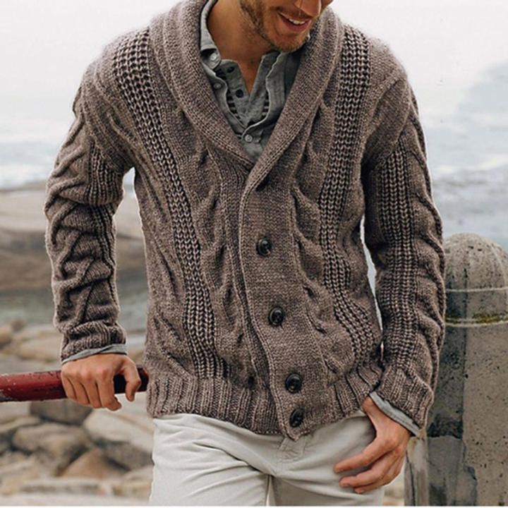 Versatile%20Men's%20cardigan%20Fashionable%20Thick%20Cozy%20Shawl%20collar%20sweater%20Warm%20Soft%20Button%20down%20coat%20for%20Casual%20wear%20Fall/winter%20fashion%20Office%20attire%20Outdoor%20activities%20Gift%20for%20men%20Men%20-%20Image%207