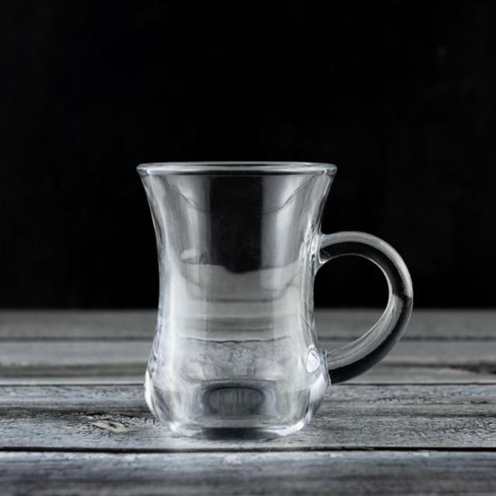 Glass Tea Cup , Coffe Mug, Transparent Kacher cup set , 6 pcs - W07