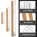 OUMERY Metal Ruler 3 Pieces Stainless Steel Ruler with Cork Backing Non Slip Straight Edge Metal Ruler for Office School Work.